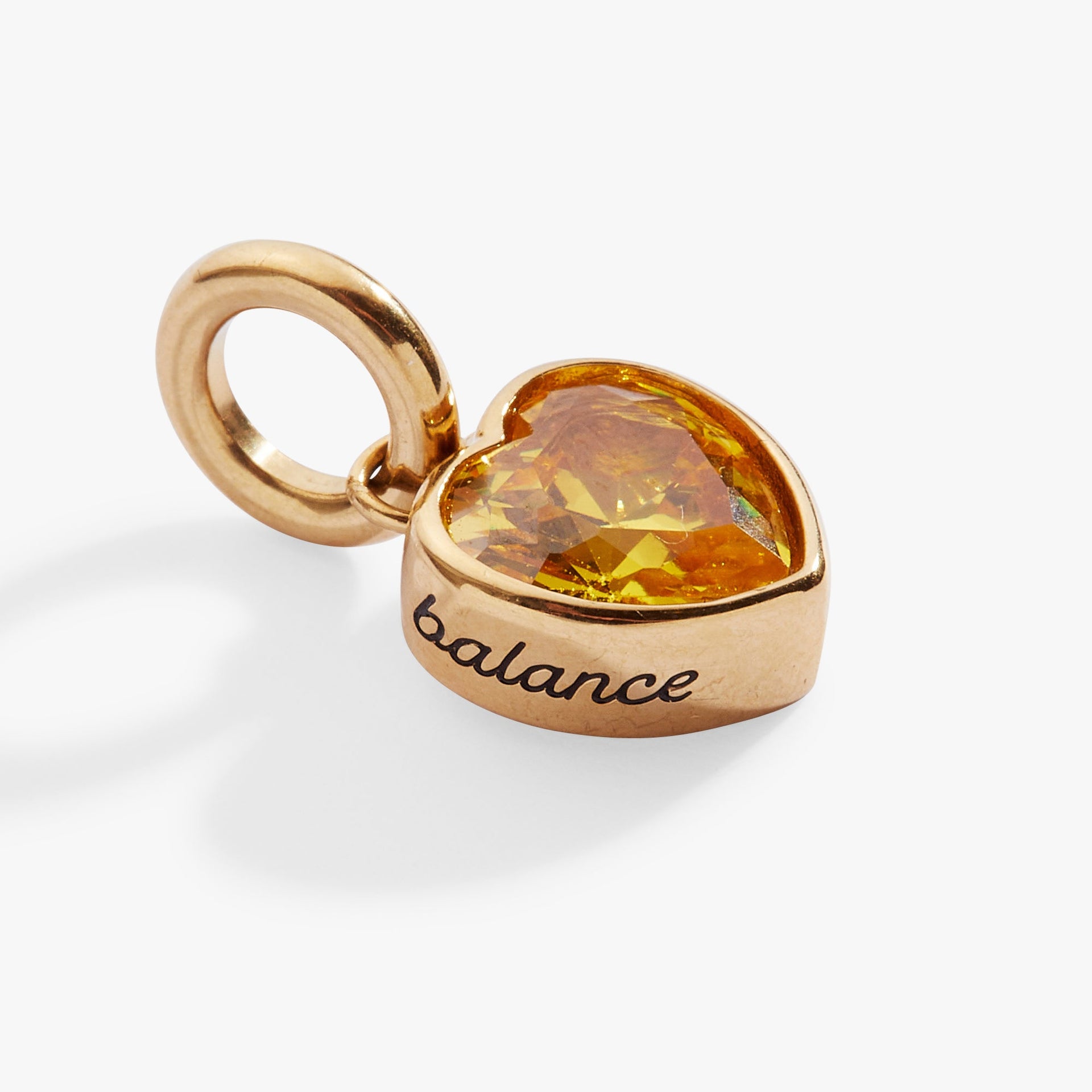 November Balance Heart Birthstone Charm for Bracelet