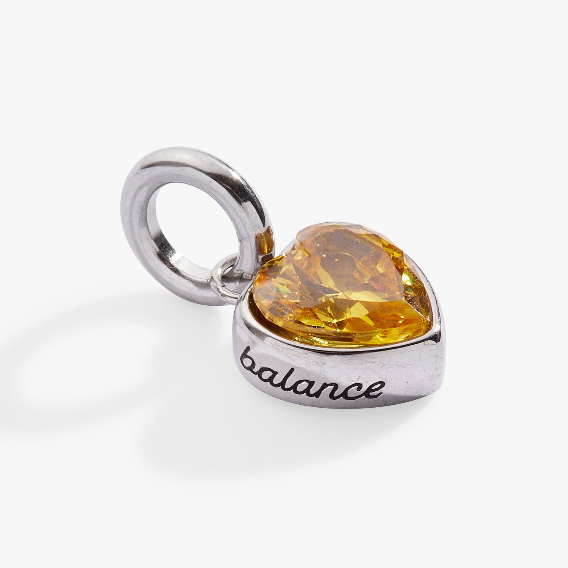 November Balance Heart Birthstone Charm for Bracelet