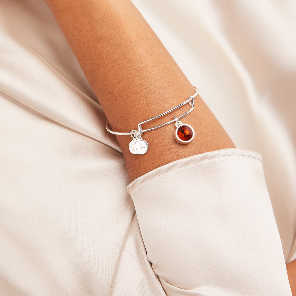 November Birthstone Topaz Expandable Charm Bangle
