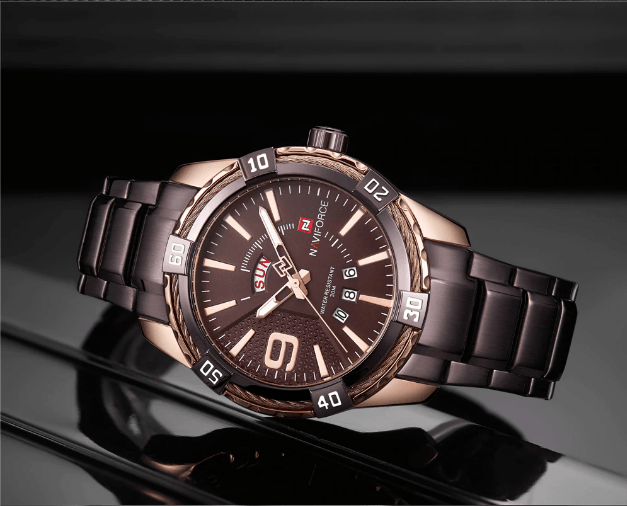 Men's Waterproof Chronograph Watch with Date Display - Modern Metal