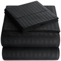 King Sheet Set - 4-Piece Striped Deep Pocket King Bed Sheets - Ultra-Soft & Wrinkle-Free King Size Bedding - Cooling Microfiber King Bed Sheet Set with 1 Fitted Sheet 1 Flat Sheet 2 Pillowcases