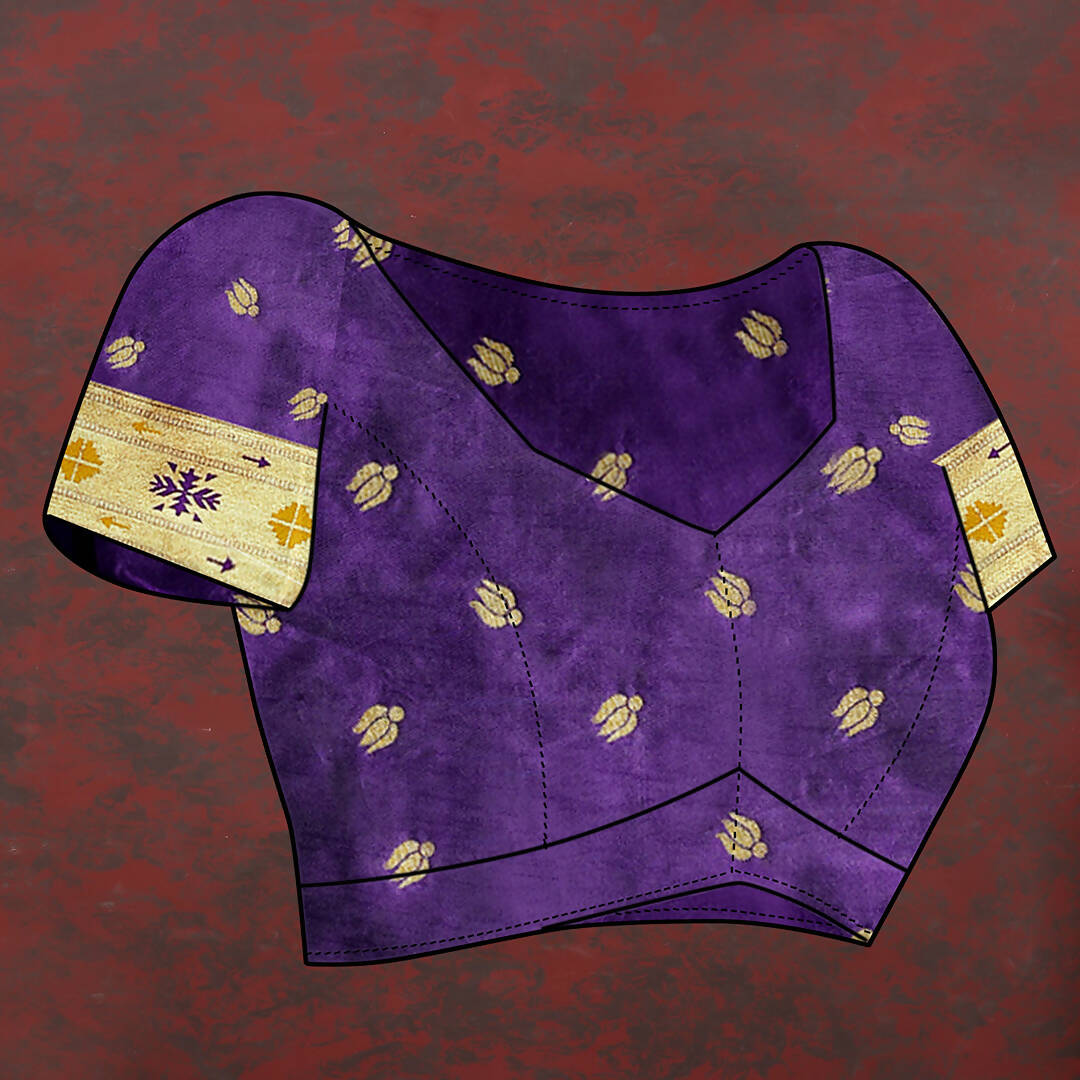 Purple Soft Paithani Silk Saree with Gold Zari Meenakari