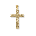 Nugget Cross Pendant 925 Sterling Silver in 14K Gold