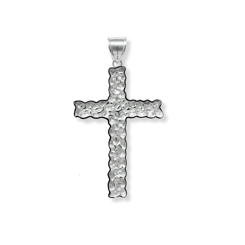 Nugget Cross Pendant Religious 925 Sterling Silver