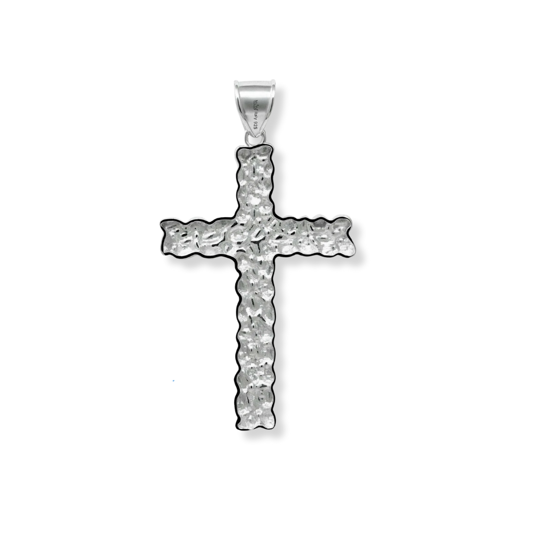 Nugget Cross Pendant in 925 Sterling Silver