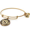 Number 6 Charm Bangle Bracelet in Silver and Gold