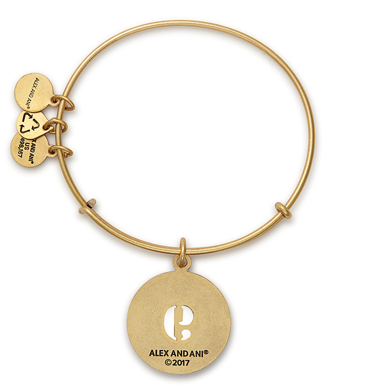 Number 9 Charm Bangle Bracelet in Silver and Gold