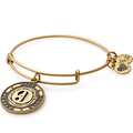 Number 9 Charm Bangle Bracelet in Silver and Gold