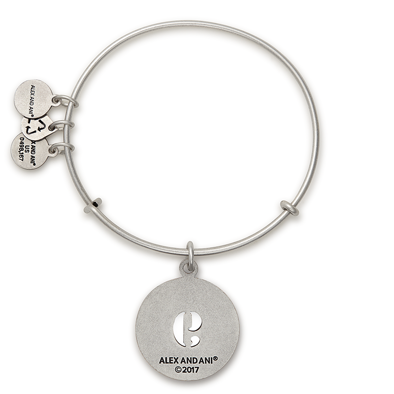 Number 9 Charm Bangle Bracelet in Silver and Gold