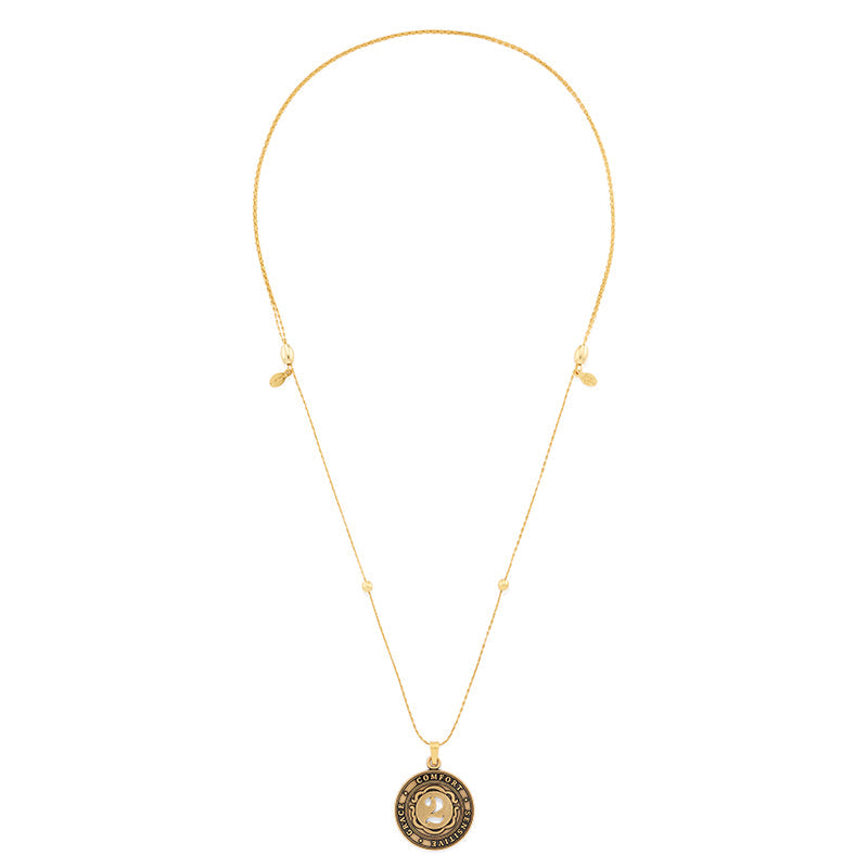 Minimalist Number 2 Expandable Necklace in Silver Tone