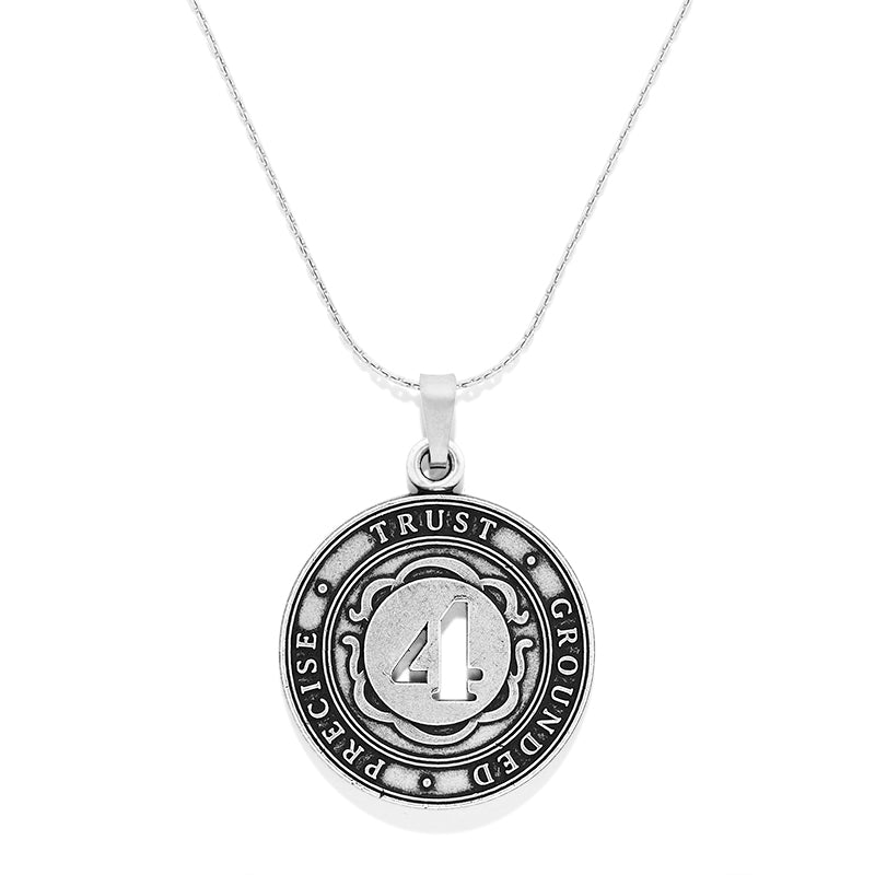 Alex And Ani Number 4 Expandable Necklace featuring an elegant charm on a delicate chain.