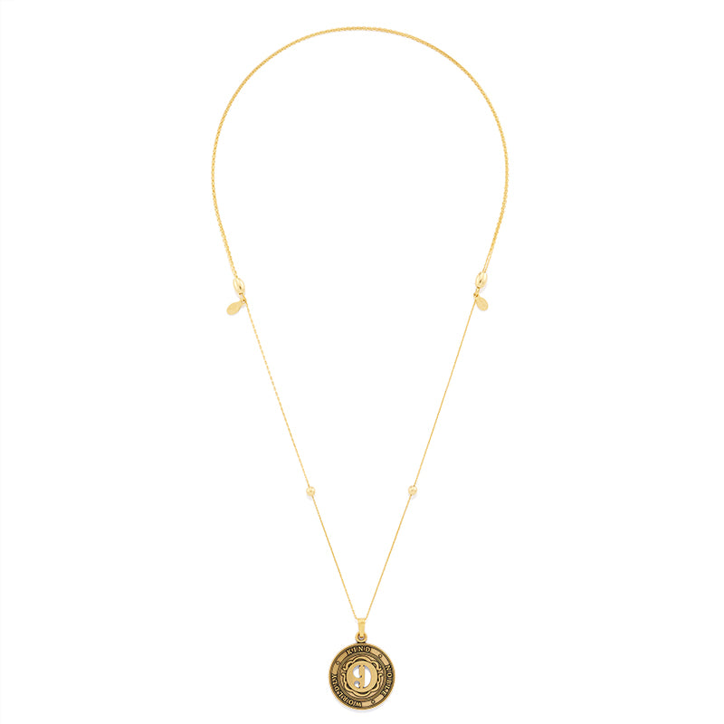 Number 9 Expandable Necklace Minimalist Symbolic Pendant