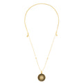 Number 33 Minimalist Medallion Necklace in Brushed Vintage Gold