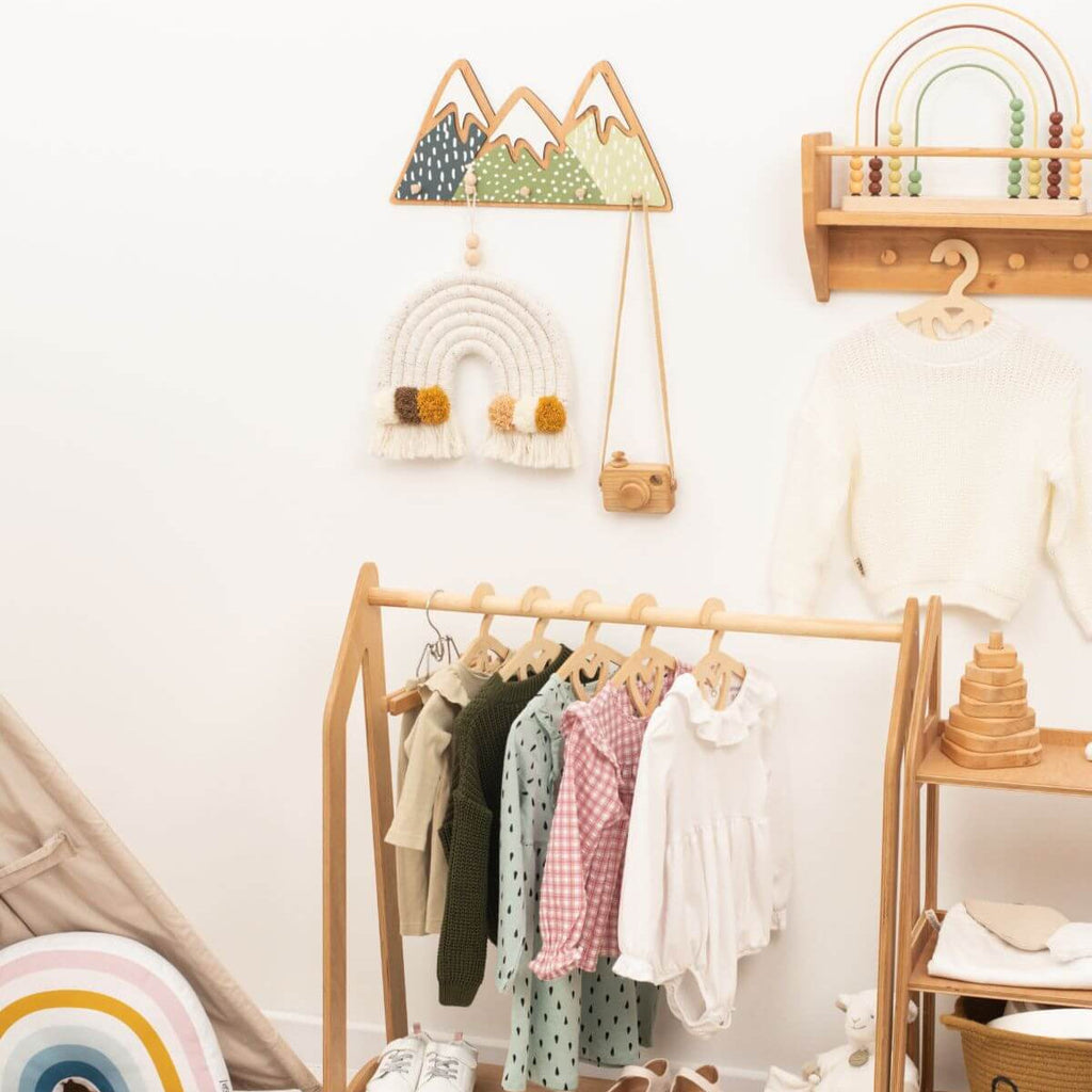 Mountain Wall Hooks for Nursery – Gender-Neutral Kid’s Wall Decor