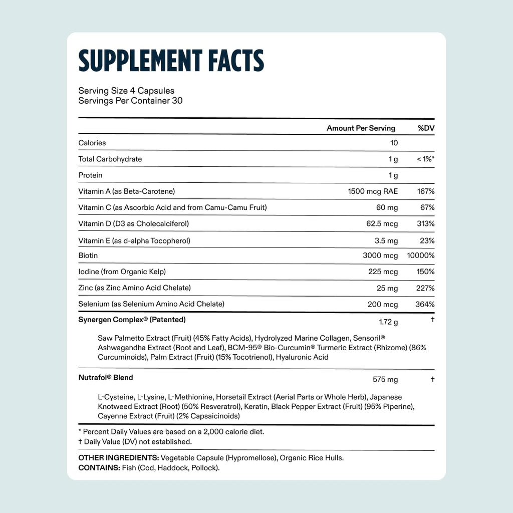 Men's Hair Growth Supplement 3-Month Supply Black and Gold