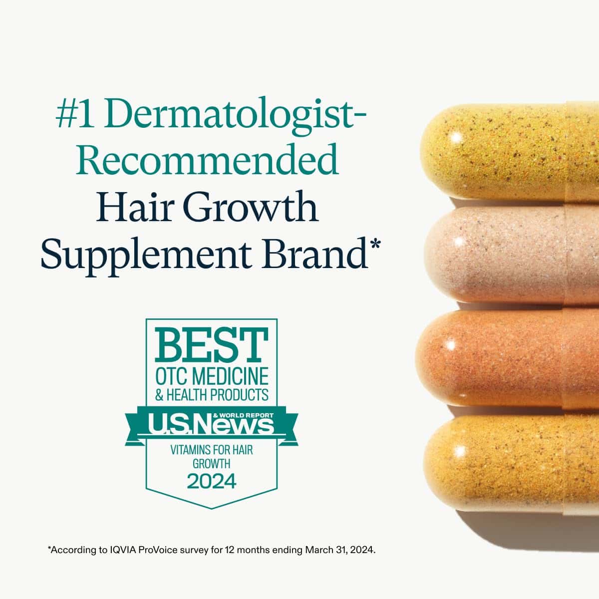 Vegan Hair Growth Supplement 3-Month Supply for Women 18-44