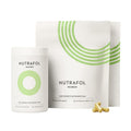 White and green packaging for Nutrafol women's hair growth supplement