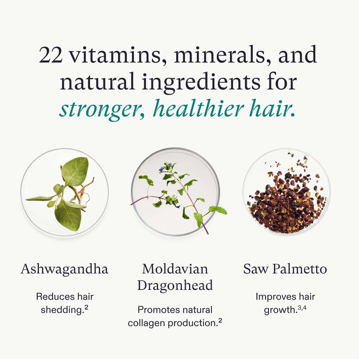 Vegan Hair Growth Supplement 3-Month Supply for Women 18-44