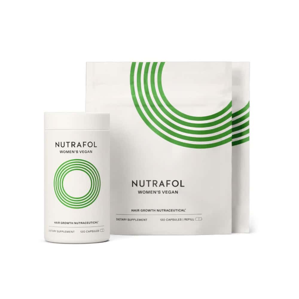 Nutrafol 3-month supply vegan hair growth supplement bottles for women