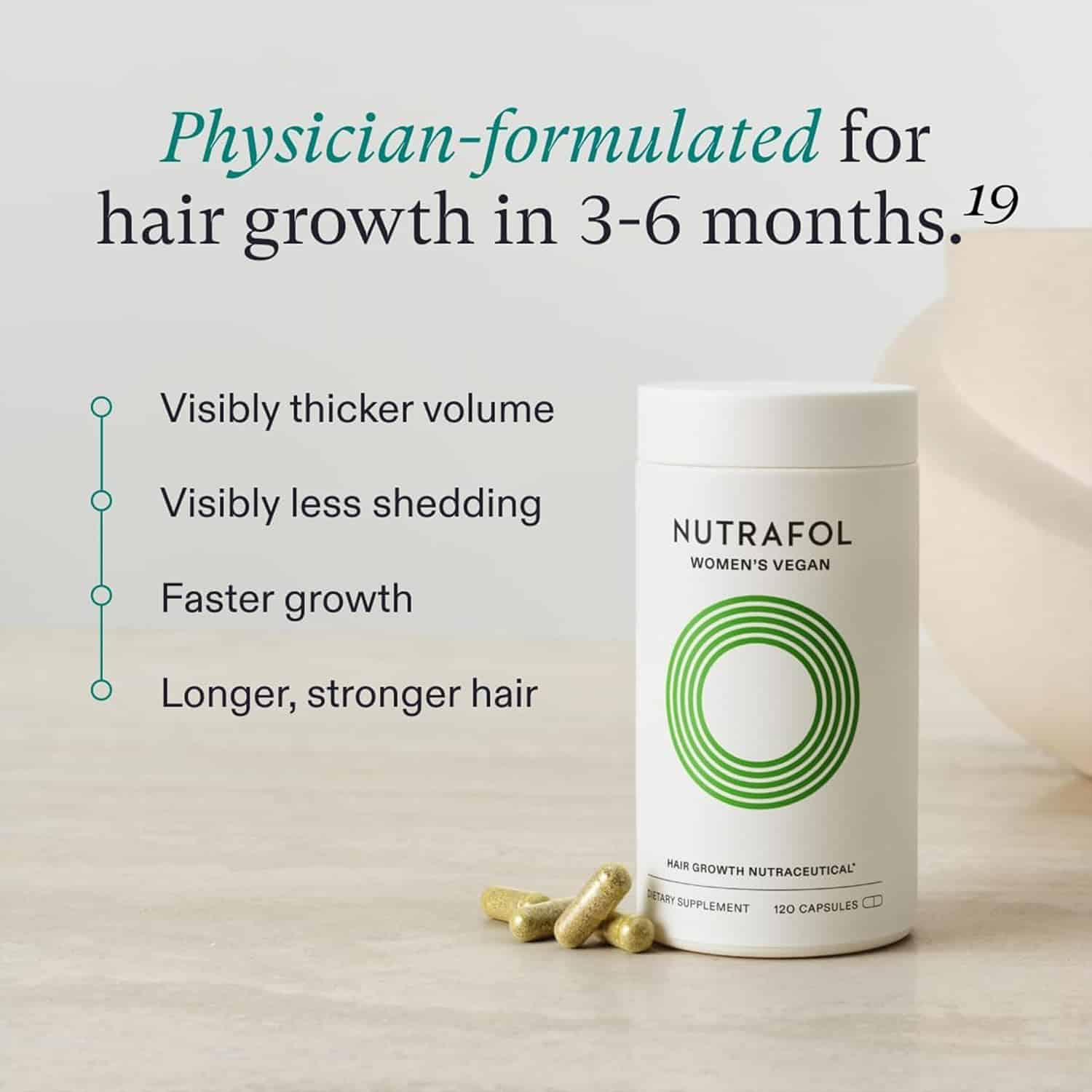 Vegan Hair Growth Supplement 3-Month Supply for Women 18-44