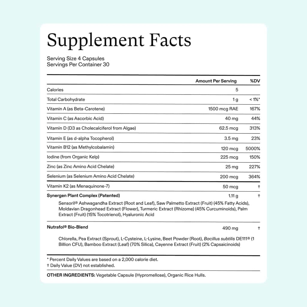 Vegan Hair Growth Supplement 3-Month Supply for Women 18-44