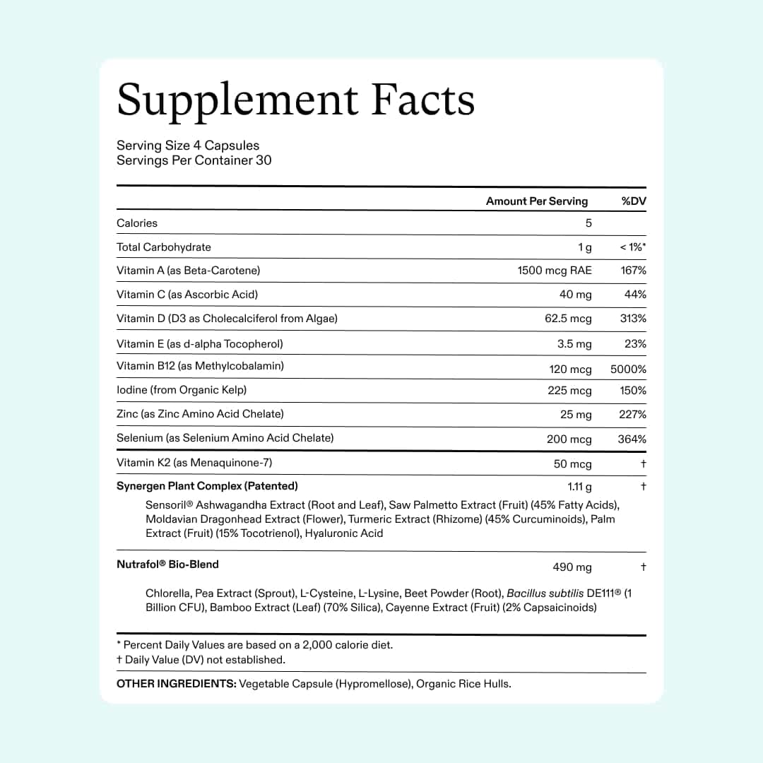Vegan Hair Growth Supplement 3-Month Supply for Women 18-44