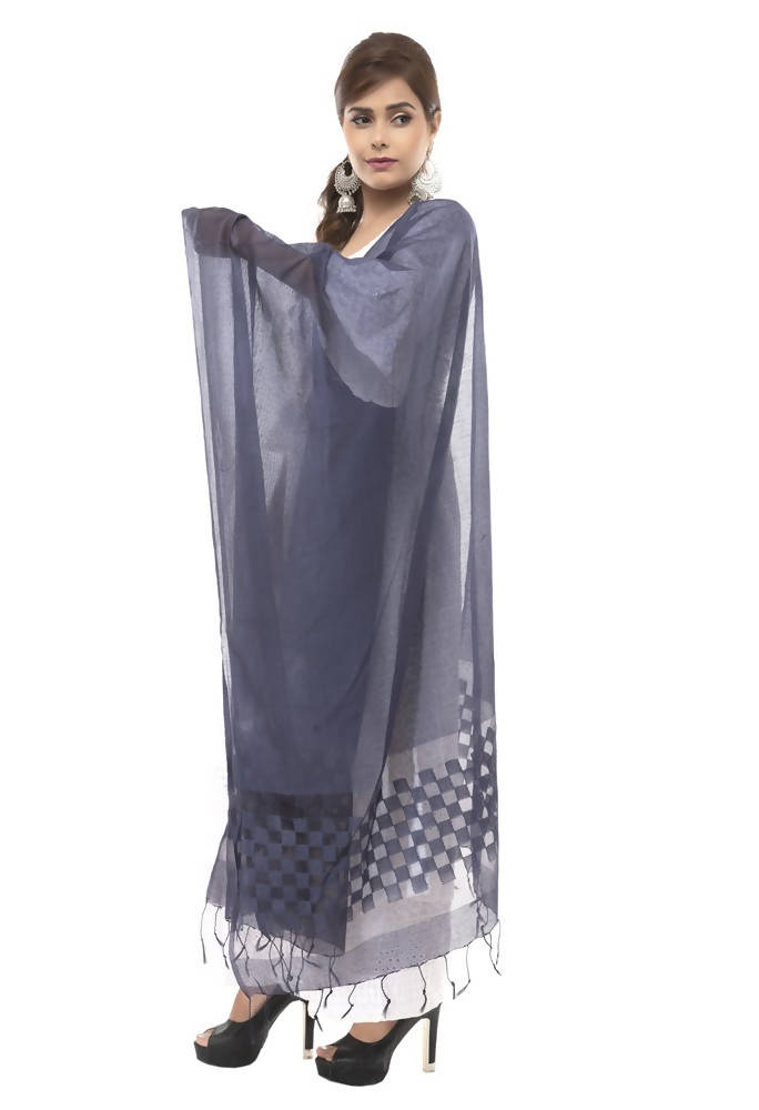 Navy Blue Buta Cut Kota Cotton Dupatta