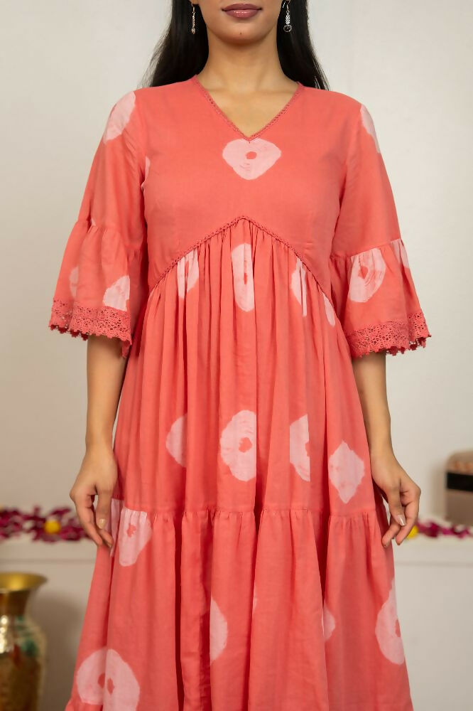 Pink Tie & Dye Cotton Suit Set for Women - Comfortable Ethnic Wear
