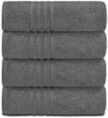 Wealuxe Grey Bath Towels Set of 4 Cotton 27x54 Inch Body Towel for Hotel Gym