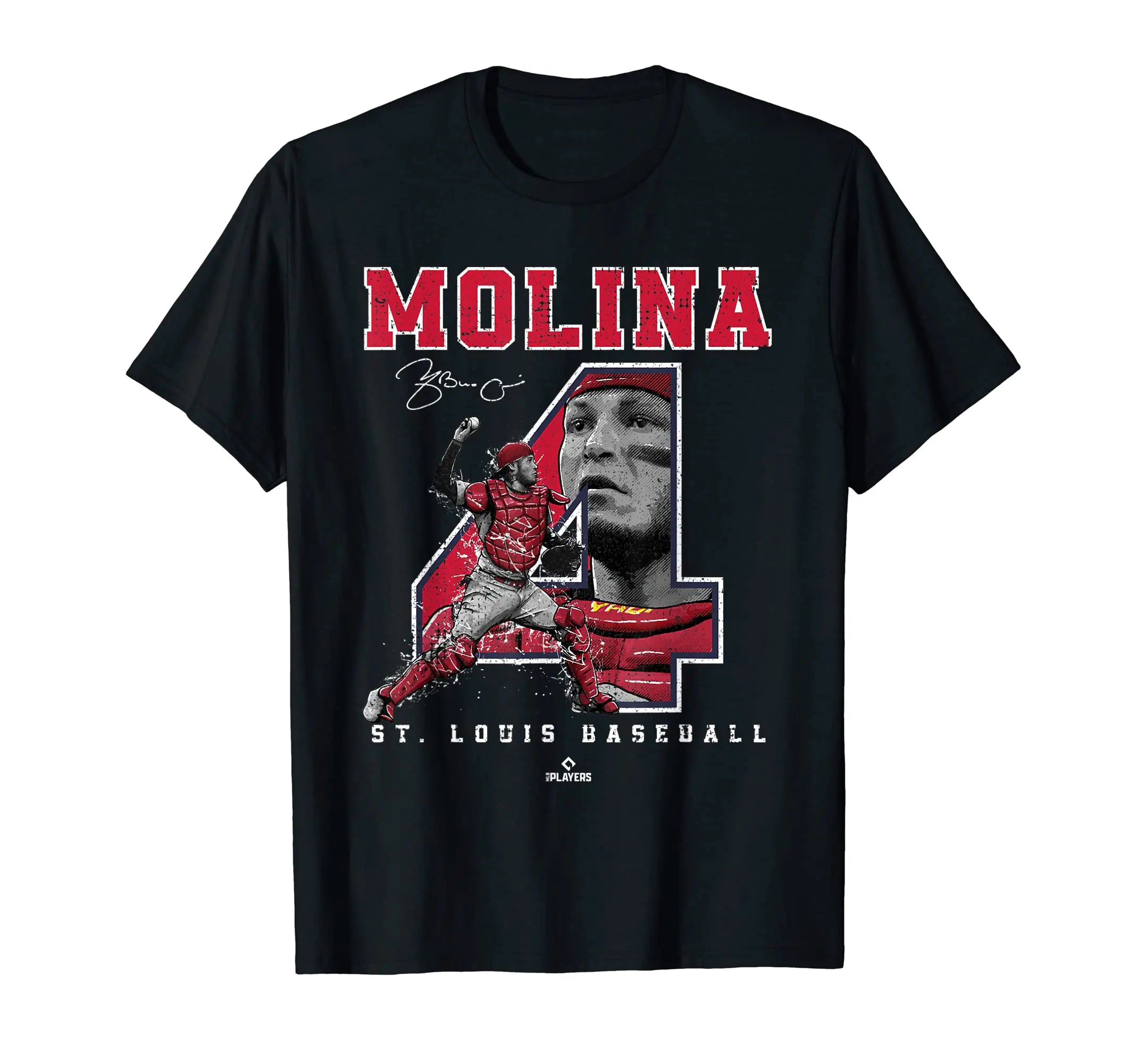 Number and Portrait Yadier Molina St Louis MLBPA T-Shirt