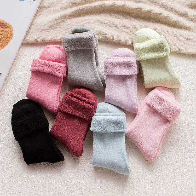 Women's Thick Cotton Thermal Crew Socks for Fall and Winter - Image 6