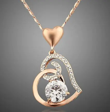 Heart-Shaped Pendant with Austrian Zirconia