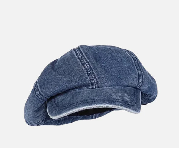 Retro Denim Octagonal Sun Protection Painter Hat