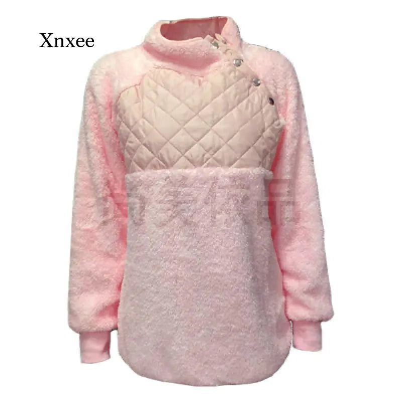 Women's Sherpa Pullover Hoodie Quilted Detail Autumn Winter - Image 35
