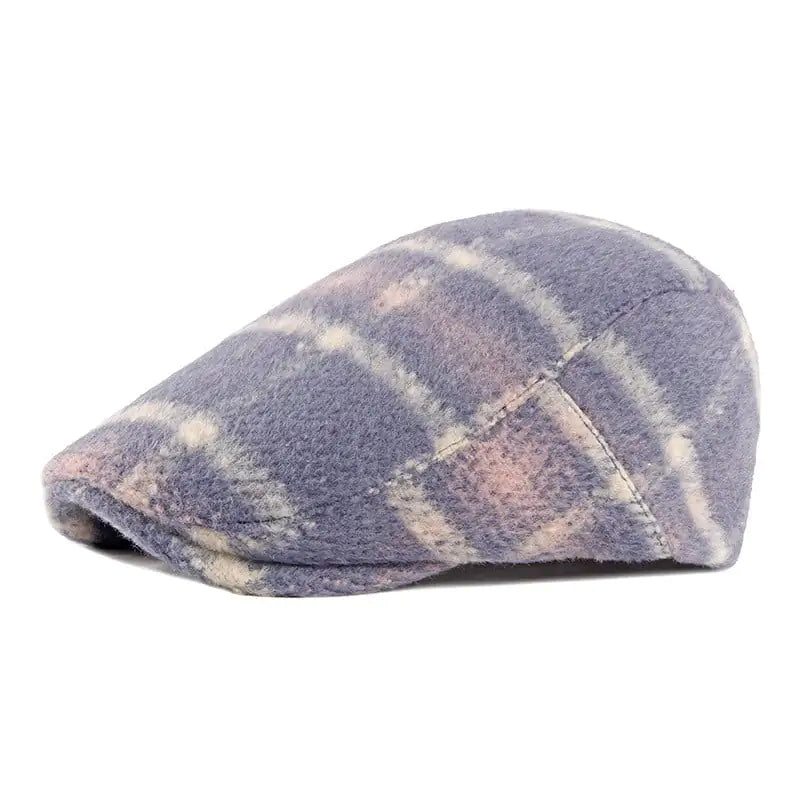 Women's British Retro Plaid Woolen Casual Hat - Image 3