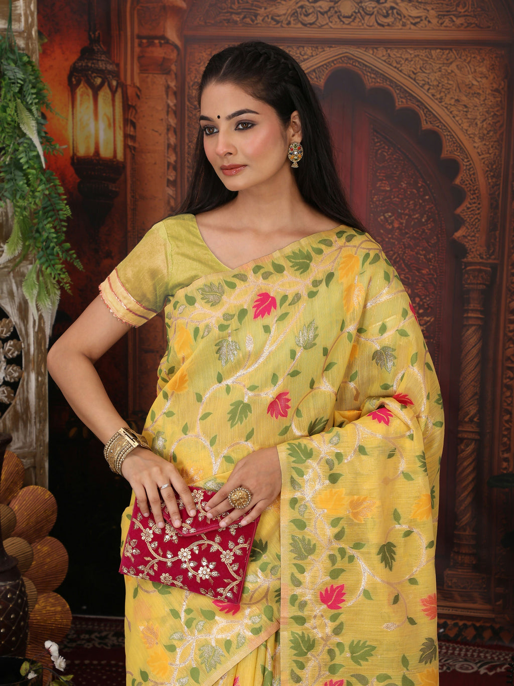 White Linen Cotton Saree with Matching Blouse Piece