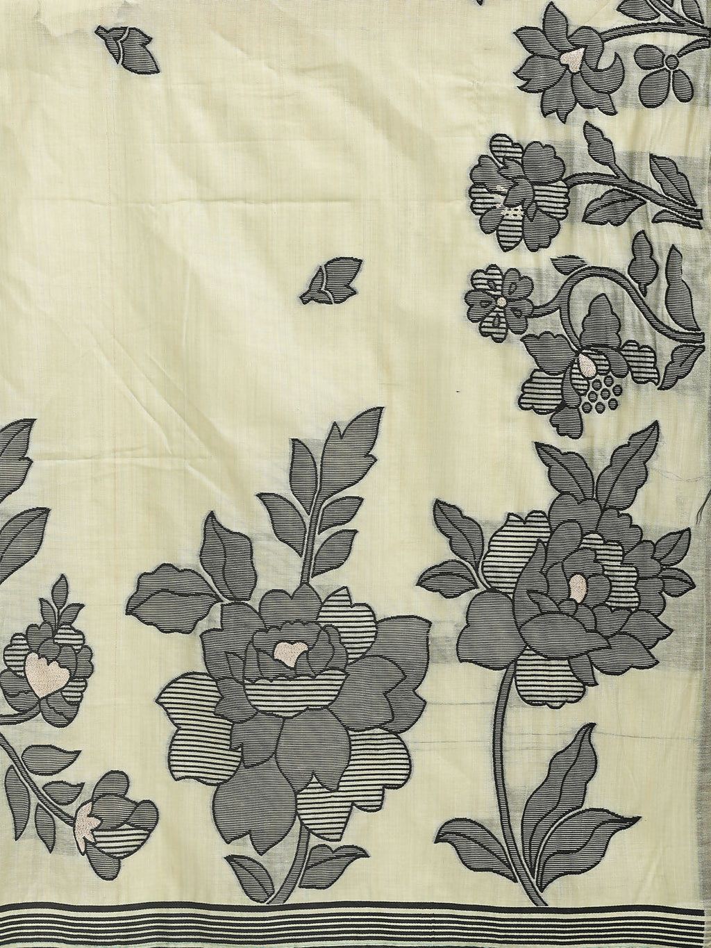 Kashira Light Green Linen Cotton Saree with Blouse Piece