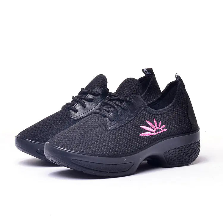 Women's Casual Breathable Mesh Sneakers with Floral Accent - Image 3