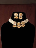 Johar Kamal golden beads and pearl gold-polished necklace set