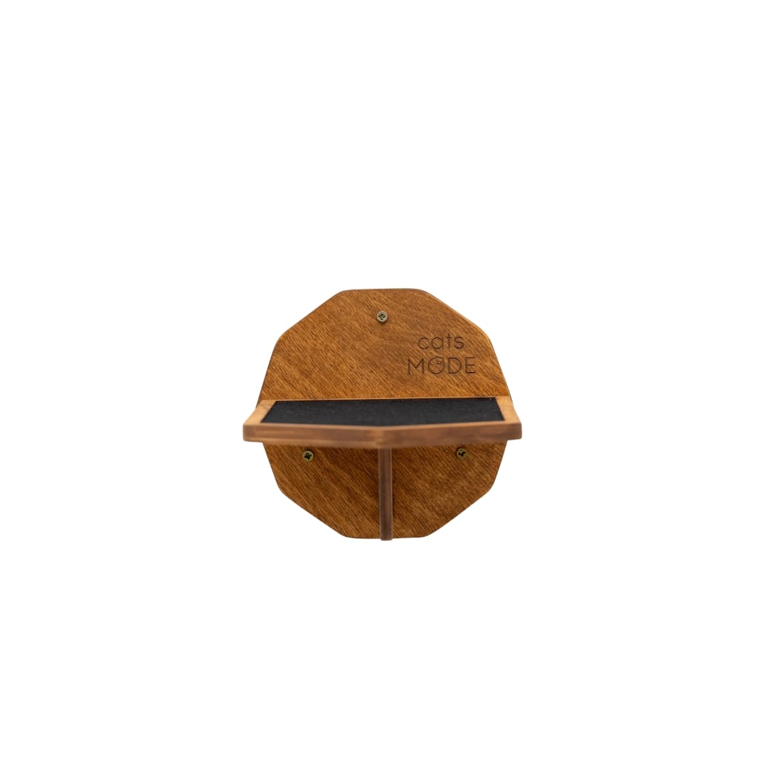 Modern Oak Hexagon Cat Wall Step with Non-Slip Felt Surface