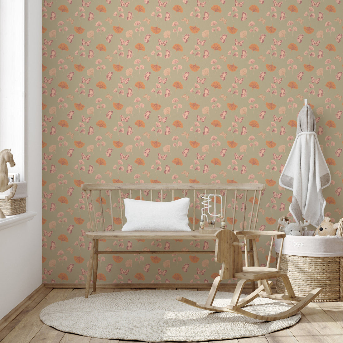 Jovie Wallpaper pattern by The Feral Flower displayed on an accent wall