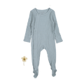 The Snap Romper - Ocean Ribbed