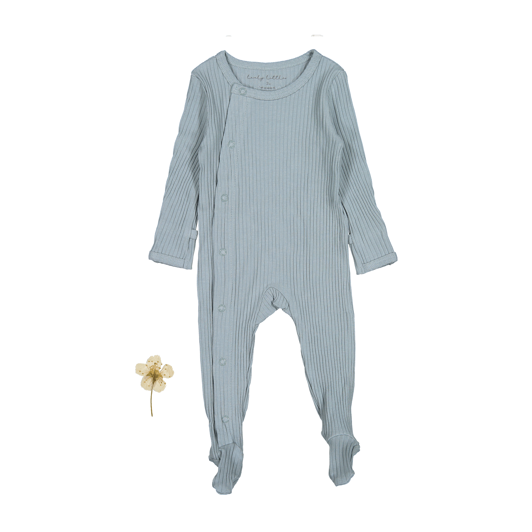 The Snap Romper - Ocean Ribbed