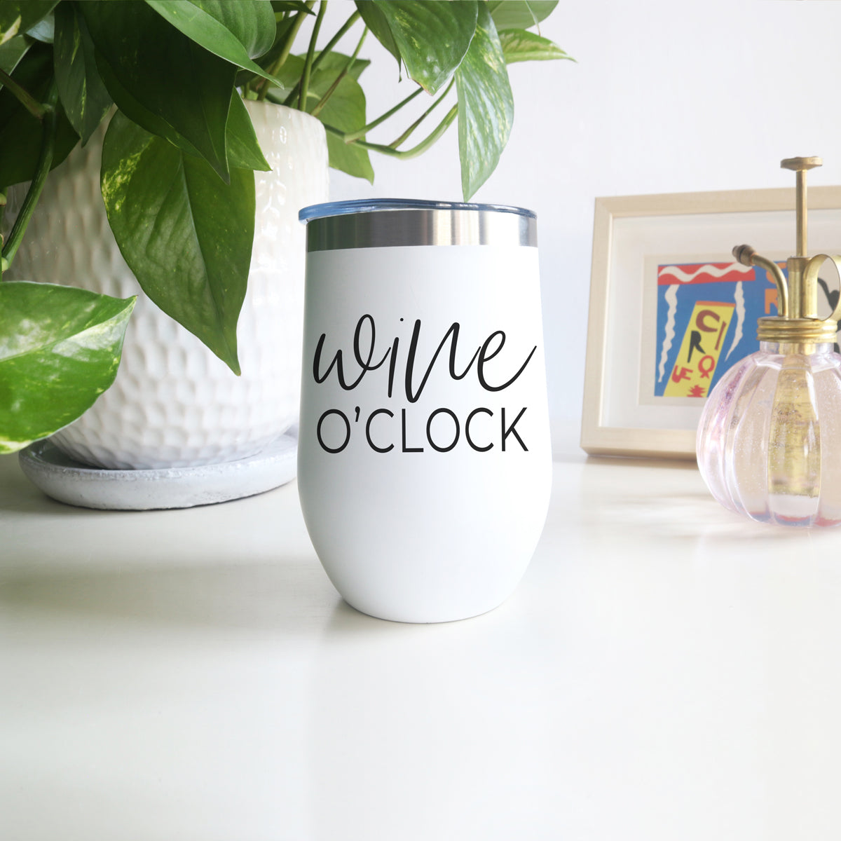 Wine O'Clock 17oz Stainless Steel Insulated Wine Tumbler White - Image 31