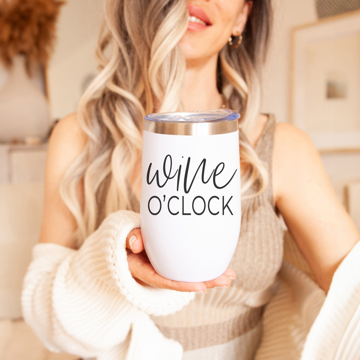 Wine O'Clock 17oz Stainless Steel Insulated Wine Tumbler White - Image 49