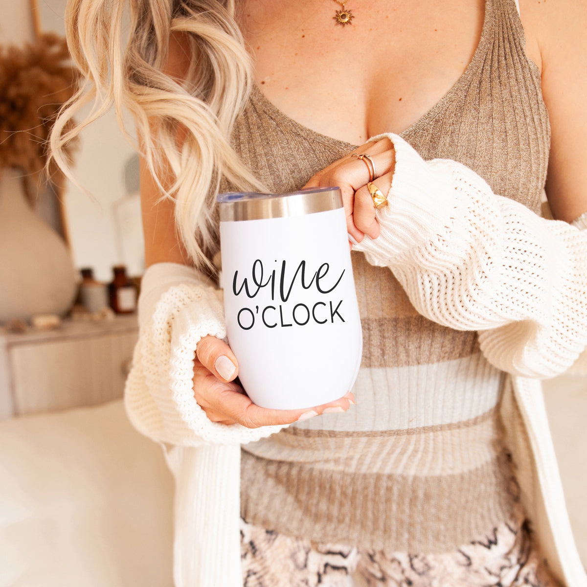 Wine O'Clock 17oz Stainless Steel Insulated Wine Tumbler White - Image 45