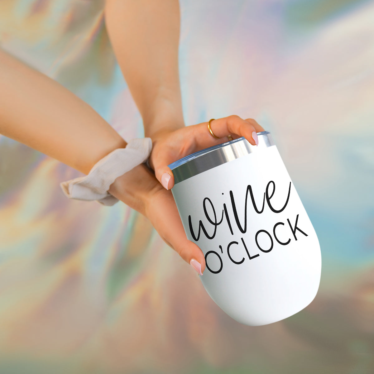 Wine O'Clock 17oz Stainless Steel Insulated Wine Tumbler White - Image 32