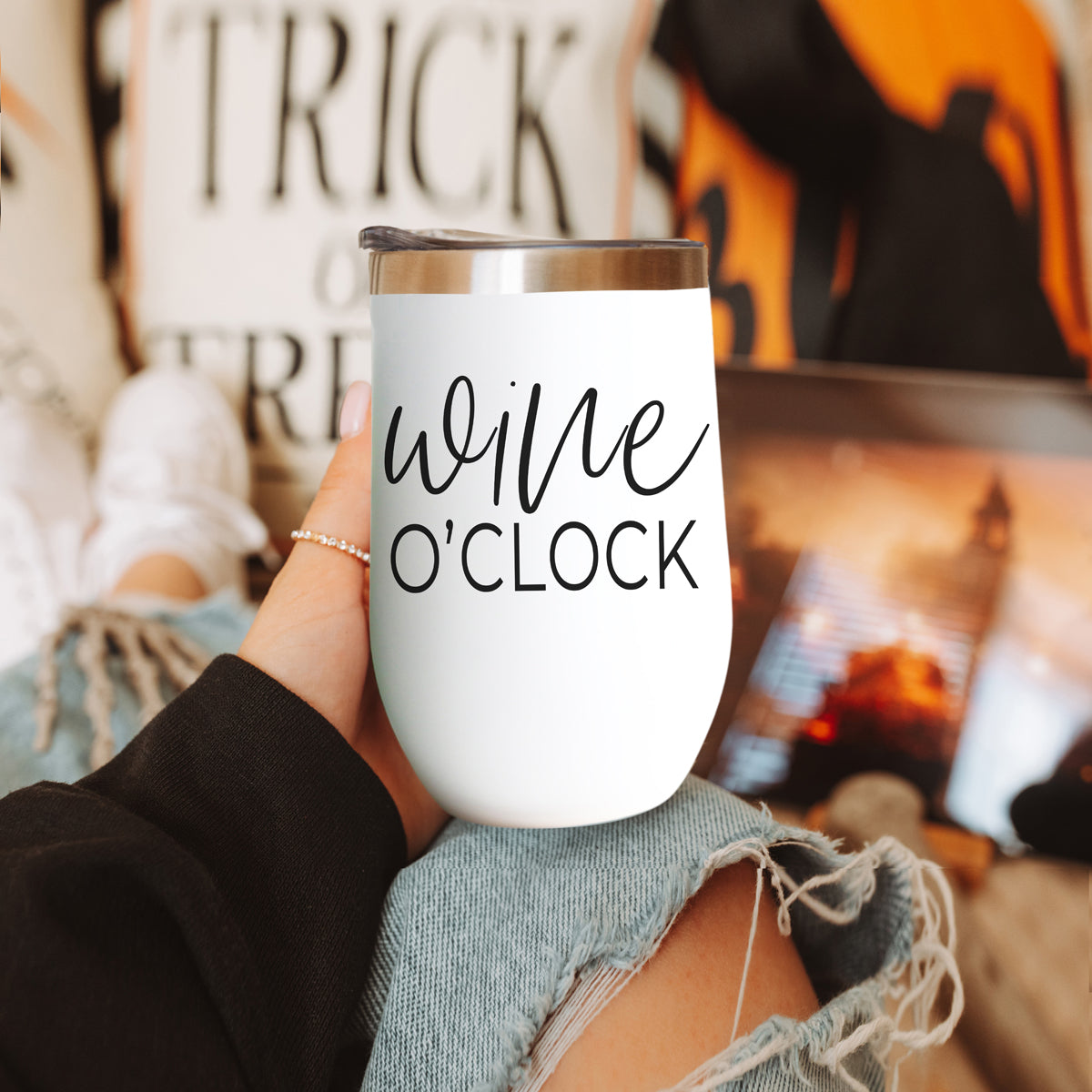 Wine O'Clock 17oz Stainless Steel Insulated Wine Tumbler White - Image 34