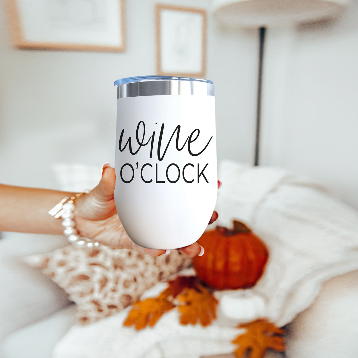 Wine O'Clock 17oz Stainless Steel Insulated Wine Tumbler White - Image 36