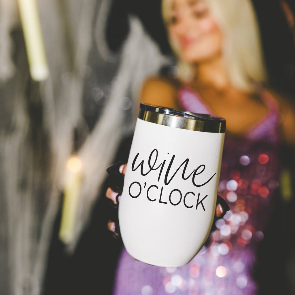 Wine O'Clock 17oz Stainless Steel Insulated Wine Tumbler White - Image 11